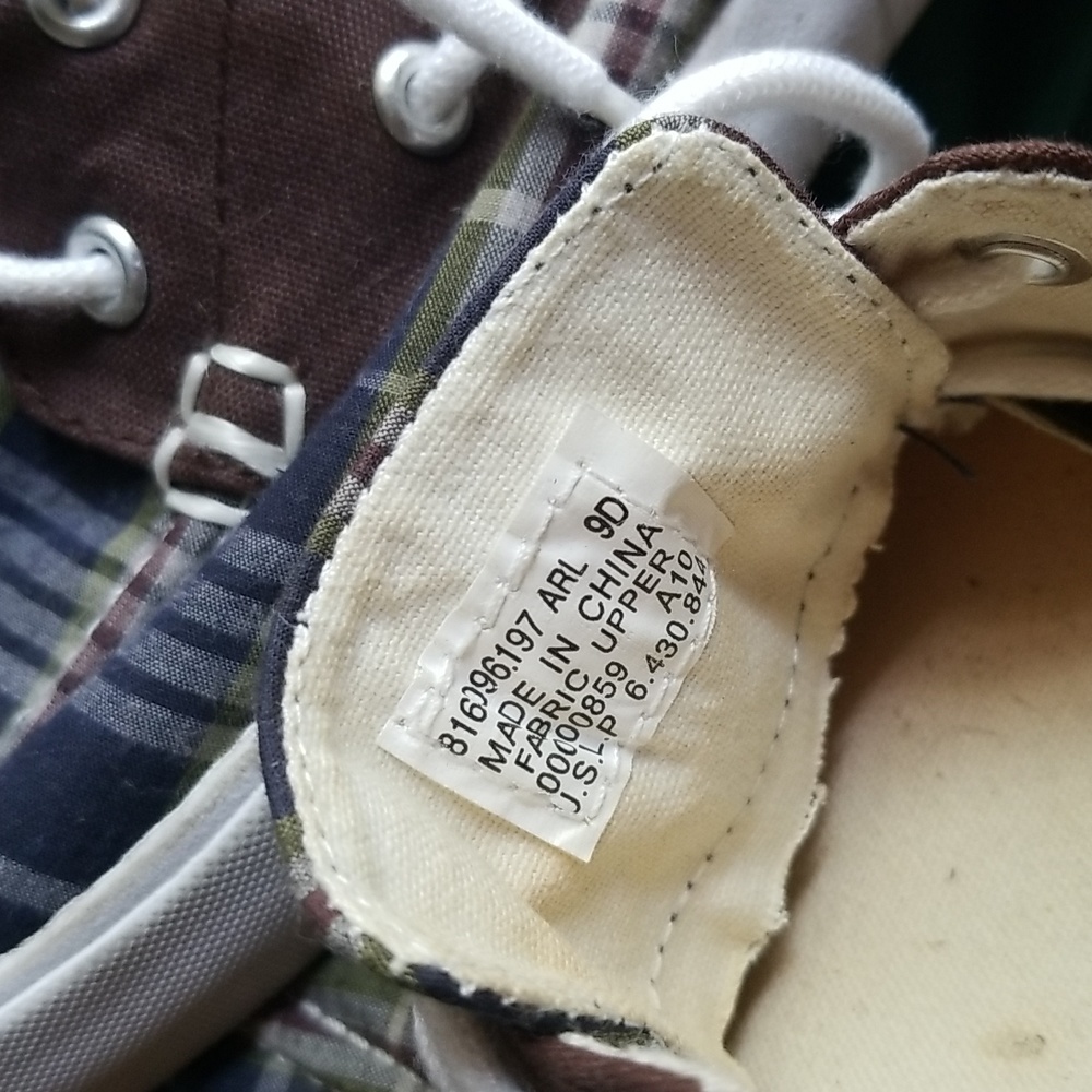 Polo - Ralph Lauren - Plaid Madras Boat Shoe Mocs Mens Sz 9 - Picture 7 of 7